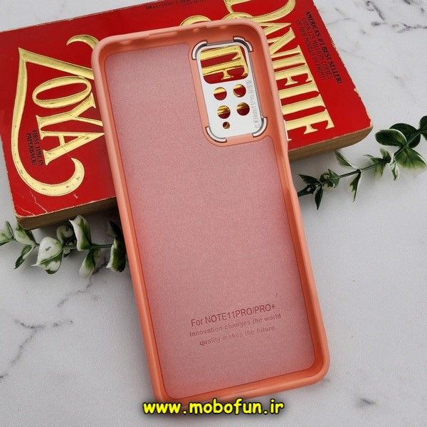 قاب گوشی Redmi Note 11 Pro 4G Global - Redmi Note 11 Pro 5G Global - Redmi Note 11E Pro 5G شیائومی سیلیکونی متال کیس محافظ لنزدار گلبهی کد 465