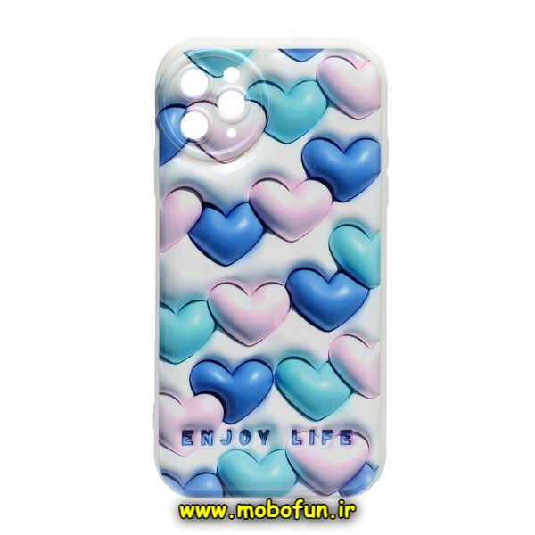 قاب گوشی iPhone 11 Pro Max آیفون طرح چاپ سه بعدی 3D پافر قلبی محافظ لنز دار کد 501