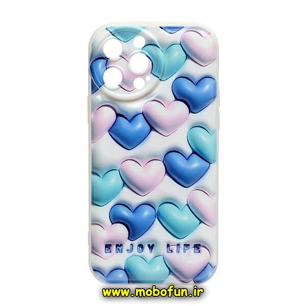 قاب گوشی iPhone 13 Pro Max آیفون طرح چاپ سه بعدی 3D پافر قلبی محافظ لنز دار کد 472