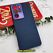 قاب گوشی Galaxy S21 Ultra سامسونگ سیلیکونی متال کیس محافظ لنزدار سرمه ای کد 291