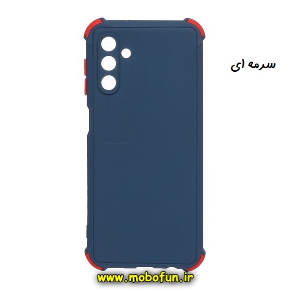 قاب گوشی Galaxy A04S سامسونگ طرح سیلیکونی ضد ضربه محافظ لنز دار ایربگ دار سرمه ای کد 133