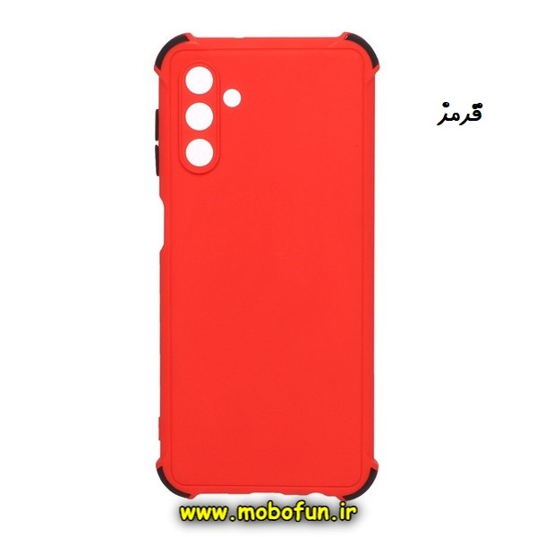 قاب گوشی Galaxy A04S سامسونگ طرح سیلیکونی ضد ضربه محافظ لنز دار ایربگ دار قرمز کد 136