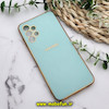قاب گوشی Galaxy A13 4G سامسونگ طرح ژله ای مای کیس گلد لاین دور طلایی محافظ لنز دار سبزآبی کد 552