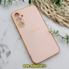 قاب گوشی Galaxy A54 5G سامسونگ طرح ژله ای مای کیس گلد لاین دور طلایی محافظ لنز دار گلبهی کد 78