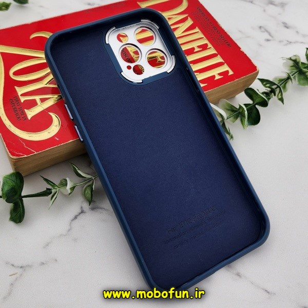 قاب گوشی iPhone 12 Pro Max آیفون سیلیکونی متال کیس محافظ لنزدار سرمه ای کد E23-172980