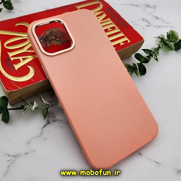 قاب گوشی iPhone 12 Pro Max آیفون سیلیکونی متال کیس گلبهی کد 575