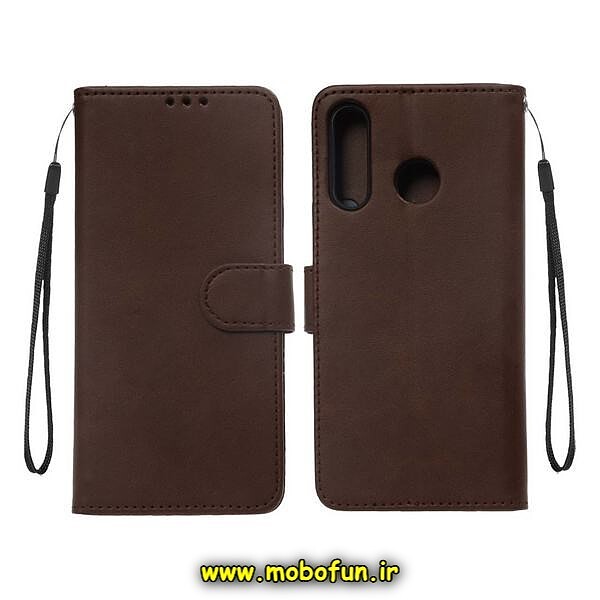 کیف گوشی Huawei P30 Lite هوآوی مگنتی طرح چرم کتابی قهوه ای کد 109
