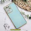 قاب گوشی Redmi Note 12 Pro Speed 5G - Poco X5 Pro شیائومی طرح ژله ای مای کیس گلد لاین دور طلایی محافظ لنز دار سبزآبی کد 21