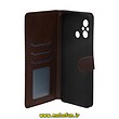 کیف گوشی Redmi 12C شیائومی مگنتی طرح چرم کتابی محافظ لنزدار قهوه ای کد 6