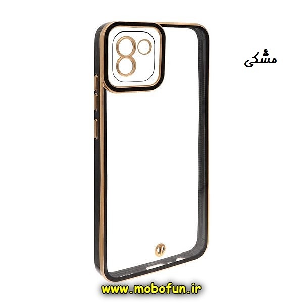 قاب گوشی Galaxy A04 - Galaxy M13 5G سامسونگ طرح الکتروپلیتینگ ژله ای شفاف اورجینال محافظ لنز دار مشکی کد 119