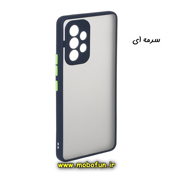 قاب گوشی Galaxy A53 5G سامسونگ طرح پشت مات محافظ لنز دار دور سیلیکونی سرمه ای کد 580