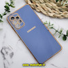 قاب گوشی Galaxy A72 4G - Galaxy A72 5G سامسونگ طرح ژله ای مای کیس گلد لاین دور طلایی محافظ لنز دار آبی فیلی کد 438
