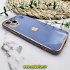 قاب گوشی iPhone 11 Pro آیفون طرح ژله ای مای کیس گلد لاین دور طلایی محافظ لنز دار آبی سیرا کد 370