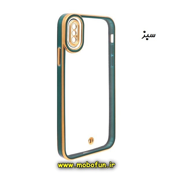 قاب گوشی iPhone X - iPhone XS آیفون طرح الکتروپلیتینگ ژله ای شفاف اورجینال یونیک کیس Unique Case محافظ لنز دار سبز کد 472