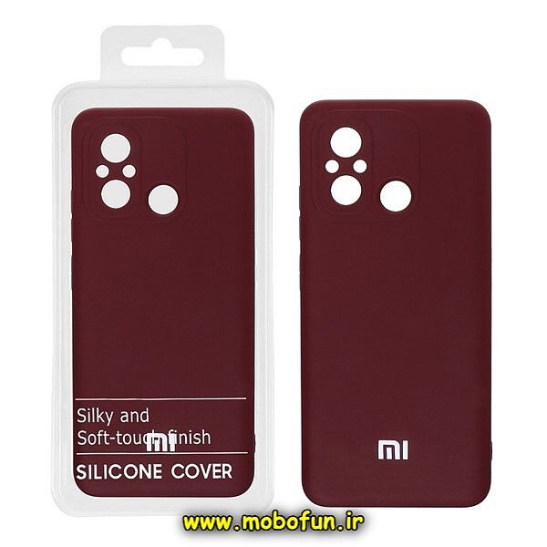 قاب گوشی Redmi 12C شیائومی سیلیکونی های کپی زیربسته محافظ لنز دار زرشکی کد 9