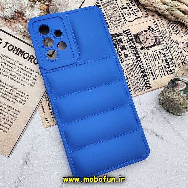 قاب گوشی Galaxy A32 4G سامسونگ سیلیکون ژله ای پافر PC زیر بسته محافظ لنز دار آبی کاربنی کد 800