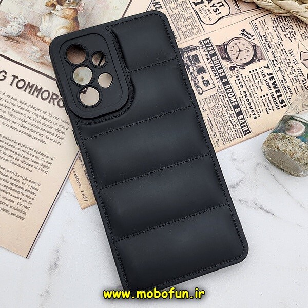 قاب گوشی Galaxy A33 5G سامسونگ سیلیکون ژله ای پافر PC زیر بسته محافظ لنز دار مشکی کد 422