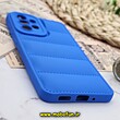 قاب گوشی Galaxy A33 5G سامسونگ سیلیکون ژله ای پافر PC زیر بسته محافظ لنز دار آبی کاربنی کد 425
