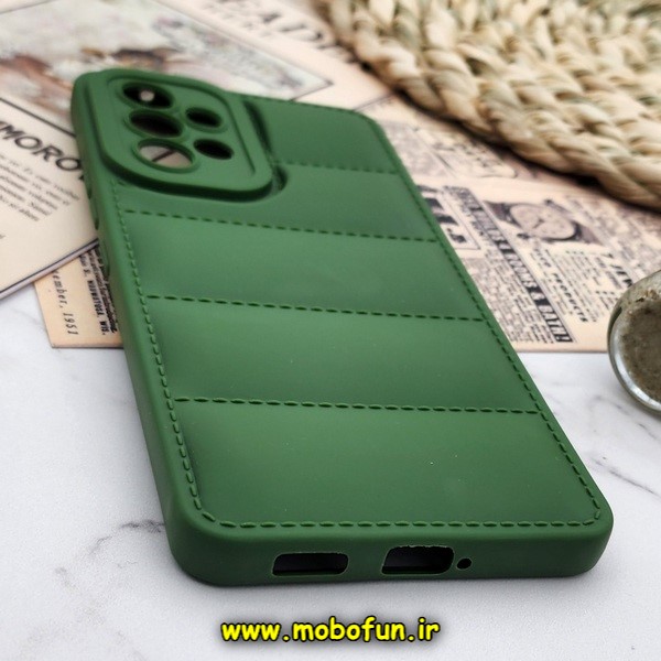 قاب گوشی Galaxy A53 5G سامسونگ سیلیکون ژله ای پافر PC زیر بسته محافظ لنز دار سبز کد 593
