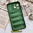 قاب گوشی iPhone 13 Pro Max سامسونگ سیلیکون ژله ای پافر PC زیر بسته محافظ لنز دار سبز کد 489