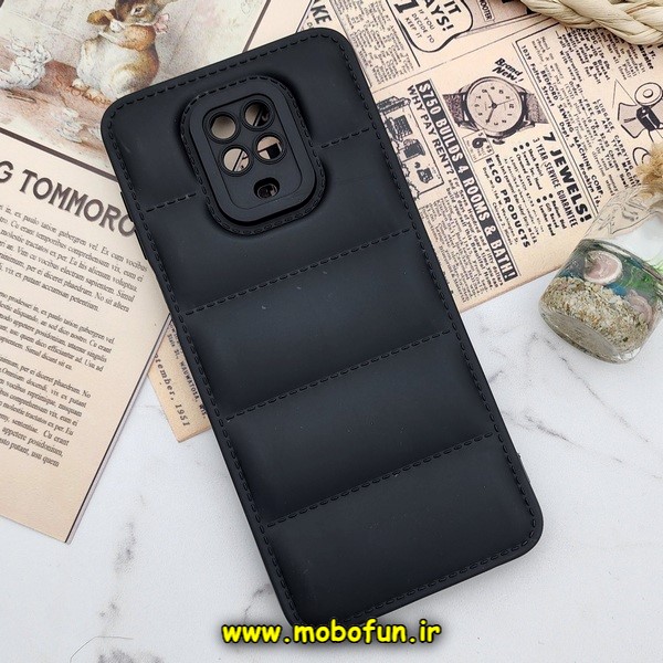قاب گوشی Redmi Note 9s - Redmi Note 9 Pro شیائومی سیلیکون ژله ای پافر PC زیر بسته محافظ لنز دار مشکی کد 30390