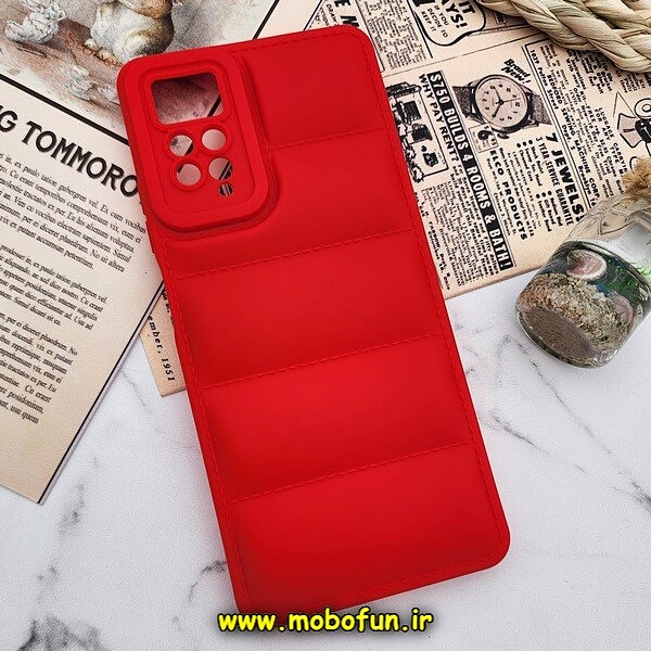 قاب گوشی Redmi Note 11 Pro 4G Global - Redmi Note 11 Pro 5G Global - Redmi Note 11E Pro 5G شیائومی سیلیکون ژله ای پافر PC زیر بسته محافظ لنز دار قرمز کد 484