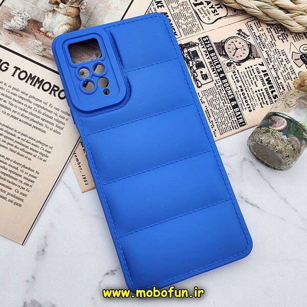 قاب گوشی Redmi Note 11 Pro 4G Global - Redmi Note 11 Pro 5G Global - Redmi Note 11E Pro 5G شیائومی سیلیکون ژله ای پافر PC زیر بسته محافظ لنز دار آبی کاربنی کد 486