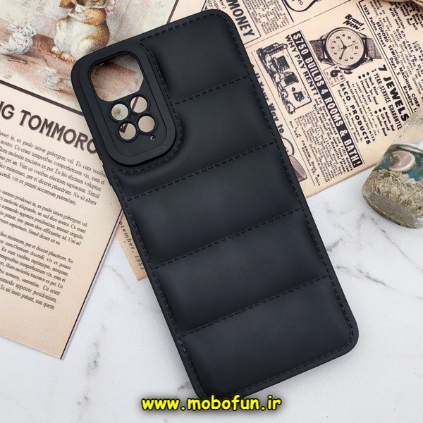 قاب گوشی Redmi Note 11 4G - Redmi Note 11S شیائومی سیلیکون ژله ای پافر PC زیر بسته محافظ لنز دار مشکی کد 30391