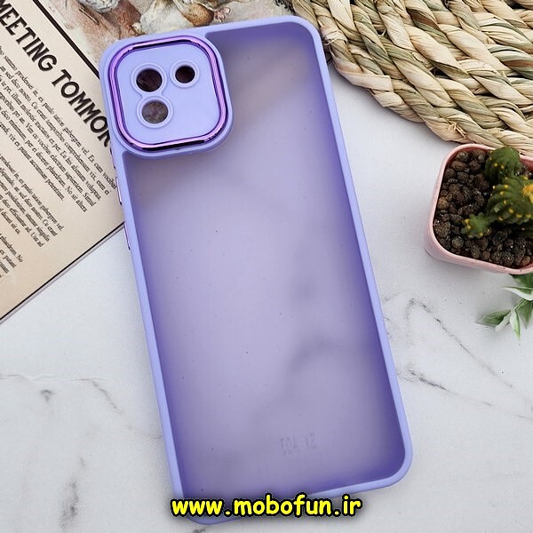 قاب گوشی Galaxy A03 2022 سامسونگ پشت مات متال کیس دور سیلیکونی محافظ لنزدار یاسی کد 94