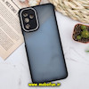 قاب گوشی Galaxy A04S سامسونگ پشت مات متال کیس دور سیلیکونی محافظ لنزدار مشکی کد 140