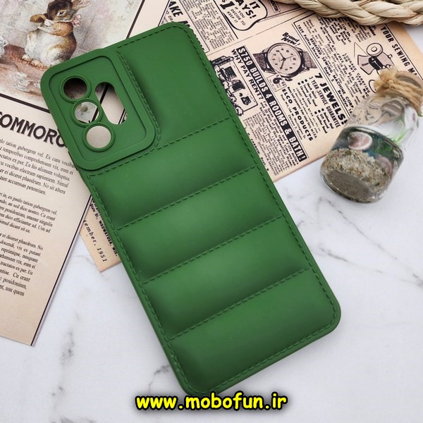 قاب گوشی Galaxy A04S سامسونگ سیلیکون ژله ای پافر PC زیر بسته محافظ لنز دار سبز کد 148