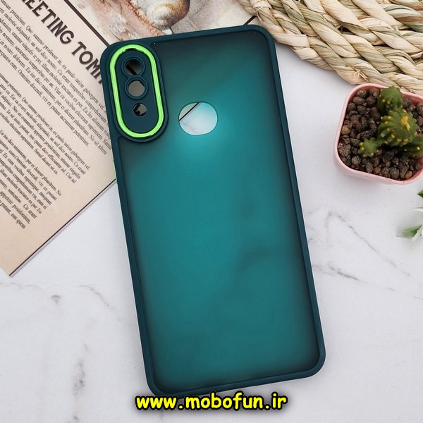 قاب گوشی Galaxy A10S سامسونگ پشت مات متال کیس دور سیلیکونی محافظ لنزدار سبز کد 573