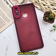 قاب گوشی Galaxy A10S سامسونگ پشت مات متال کیس دور سیلیکونی محافظ لنزدار زرشکی کد 575
