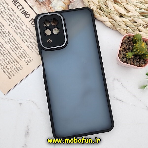 قاب گوشی Galaxy A12 - Galaxy M12 سامسونگ پشت مات متال کیس دور سیلیکونی محافظ لنزدار مشکی کد 1138