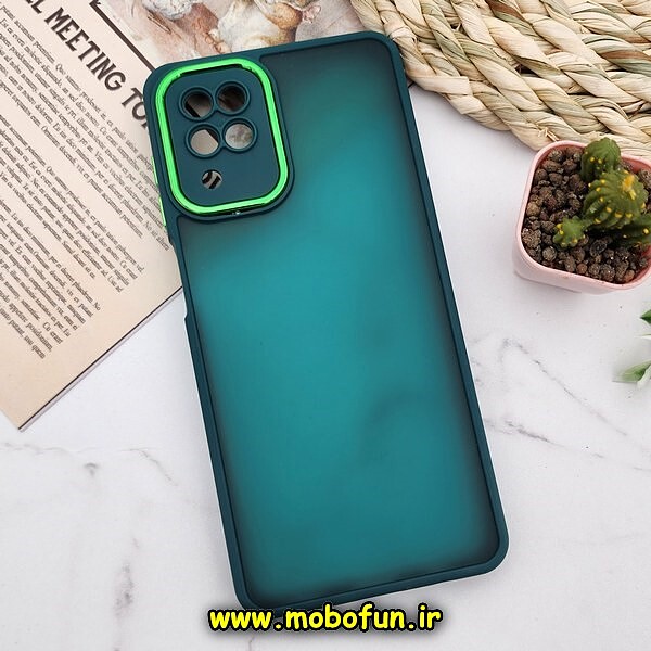 قاب گوشی Galaxy A12 - Galaxy M12 سامسونگ پشت مات متال کیس دور سیلیکونی محافظ لنزدار سبز کد 1139