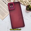 قاب گوشی Galaxy A12 - Galaxy M12 سامسونگ پشت مات متال کیس دور سیلیکونی محافظ لنزدار زرشکی کد 1141