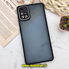 قاب گوشی Galaxy A51 سامسونگ پشت مات متال کیس دور سیلیکونی محافظ لنزدار مشکی کد 768