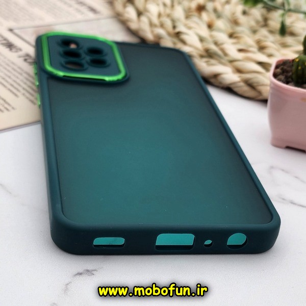 قاب گوشی Galaxy A52 4G - Galaxy A52 5G - Galaxy A52S سامسونگ پشت مات متال کیس دور سیلیکونی محافظ لنزدار سبز کد 1064