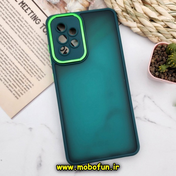قاب گوشی Galaxy A52 4G - Galaxy A52 5G - Galaxy A52S سامسونگ پشت مات متال کیس دور سیلیکونی محافظ لنزدار سبز کد 1064