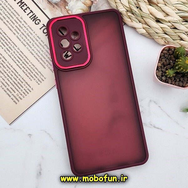 قاب گوشی Galaxy A52 4G - Galaxy A52 5G - Galaxy A52S سامسونگ پشت مات متال کیس دور سیلیکونی محافظ لنزدار زرشکی کد 1065