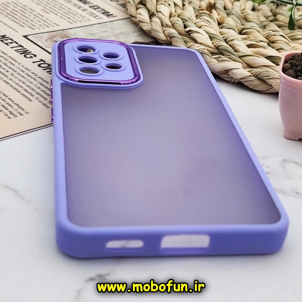 قاب گوشی Galaxy A53 5G سامسونگ پشت مات متال کیس دور سیلیکونی محافظ لنزدار یاسی کد 596