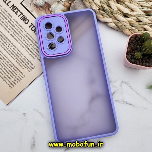 قاب گوشی Galaxy A53 5G سامسونگ پشت مات متال کیس دور سیلیکونی محافظ لنزدار یاسی کد 596