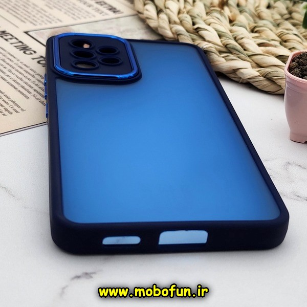 قاب گوشی Galaxy A53 5G سامسونگ پشت مات متال کیس دور سیلیکونی محافظ لنزدار سرمه ای کد 597