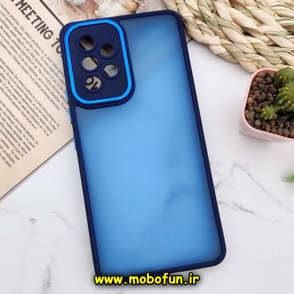 قاب گوشی Galaxy A53 5G سامسونگ پشت مات متال کیس دور سیلیکونی محافظ لنزدار سرمه ای کد 597