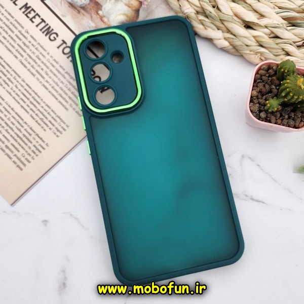 قاب گوشی Galaxy A54 5G سامسونگ پشت مات متال کیس دور سیلیکونی محافظ لنزدار سبز کد 100