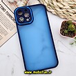 قاب گوشی iPhone 12 Pro Max آیفون پشت مات متال کیس دور سیلیکونی محافظ لنزدار سرمه ای کد 592