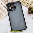 قاب گوشی iPhone 13 Pro Max آیفون پشت مات متال کیس دور سیلیکونی محافظ لنزدار مشکی کد 491