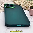 قاب گوشی iPhone 13 Pro Max آیفون پشت مات متال کیس دور سیلیکونی محافظ لنزدار سبز کد 492