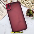 قاب گوشی iPhone X - iPhone XS آیفون پشت مات متال کیس دور سیلیکونی محافظ لنزدار زرشکی کد 479