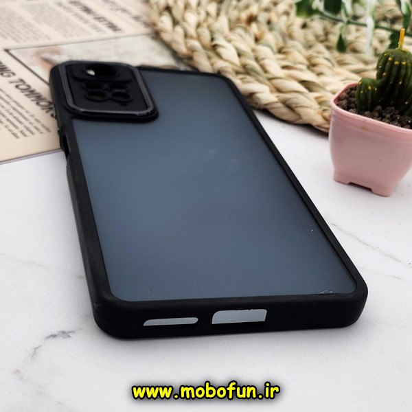 قاب گوشی Redmi Note 11 Pro 4G Global - Redmi Note 11 Pro 5G Global - Redmi Note 11E Pro 5G شیائومی پشت مات متال کیس دور سیلیکونی محافظ لنزدار مشکی کد 488